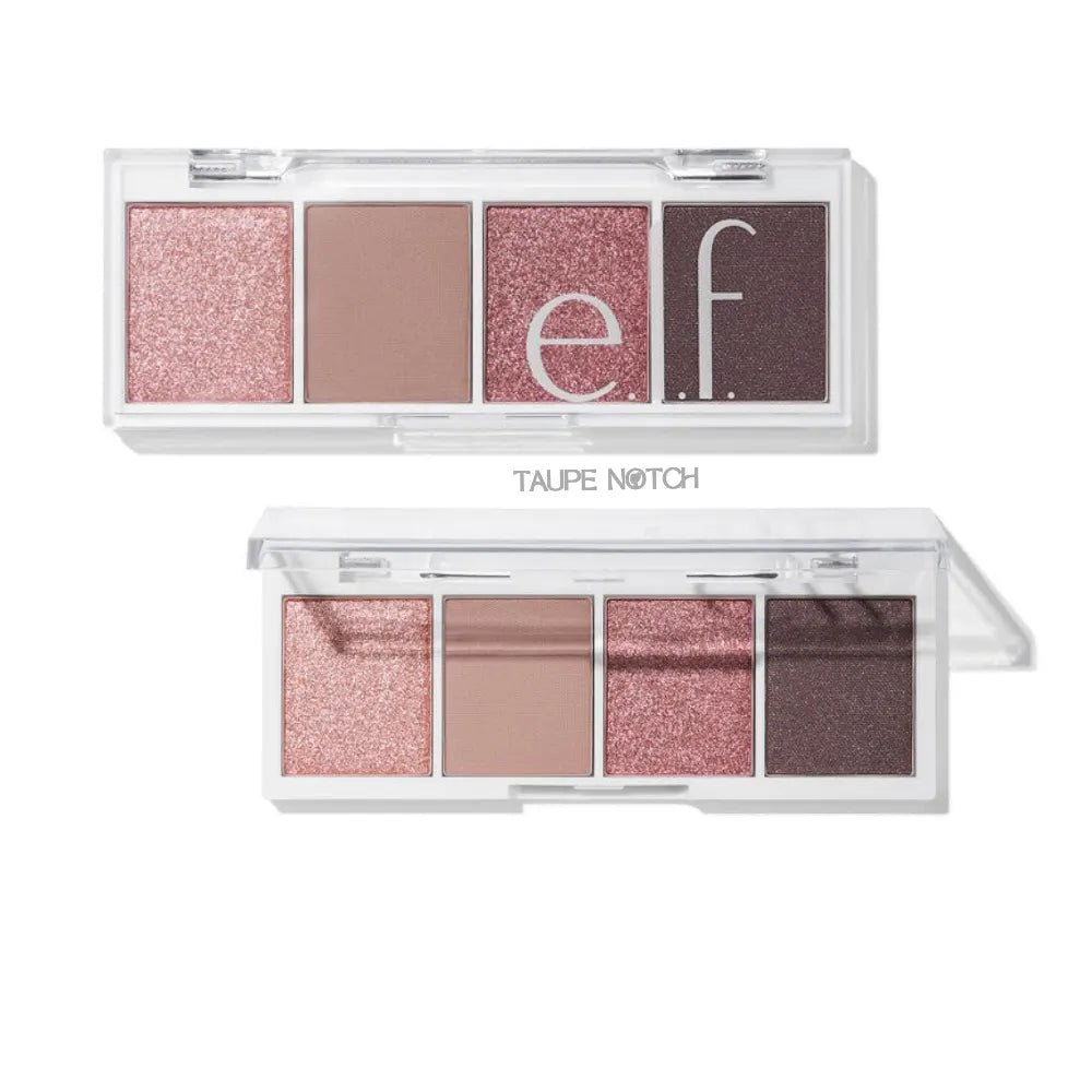 Elf bite-size eyeshadow palette with four rose-pink shimmer and matte shades