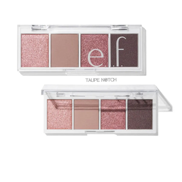 Elf bite-size eyeshadow palette with four rose-pink shimmer and matte shades