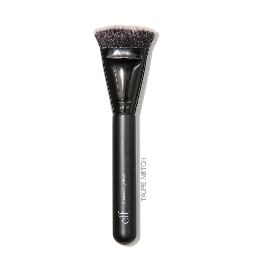 Elf contouring brush with angled, tapered bristles and black handle