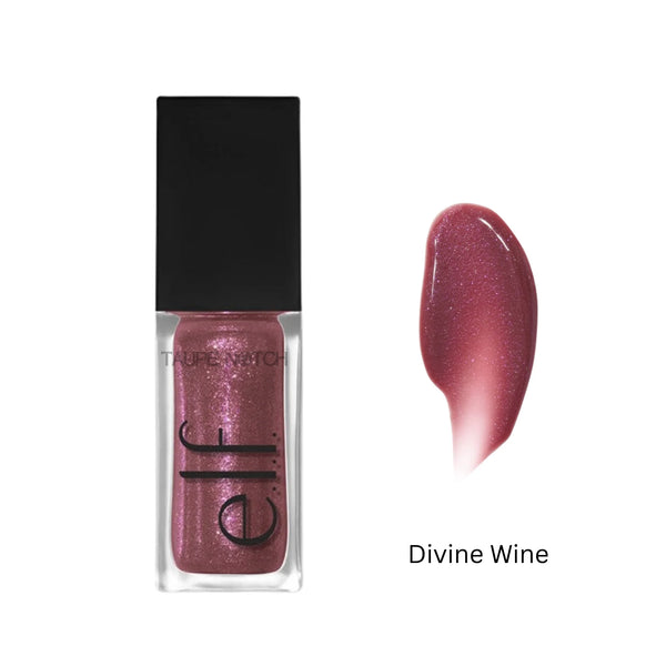 Lip oil in Divine Wine, deep berry pink shimmer gloss