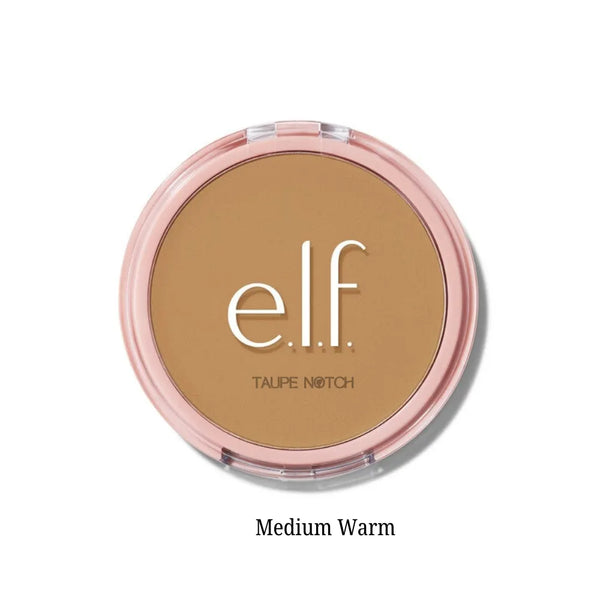 e.l.f. glow powder compact, Medium Warm shade pan, warm brown-beige powder