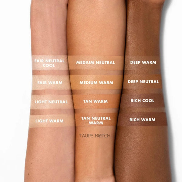e.l.f. glow powder shade swatches on skin, neutral and warm tones