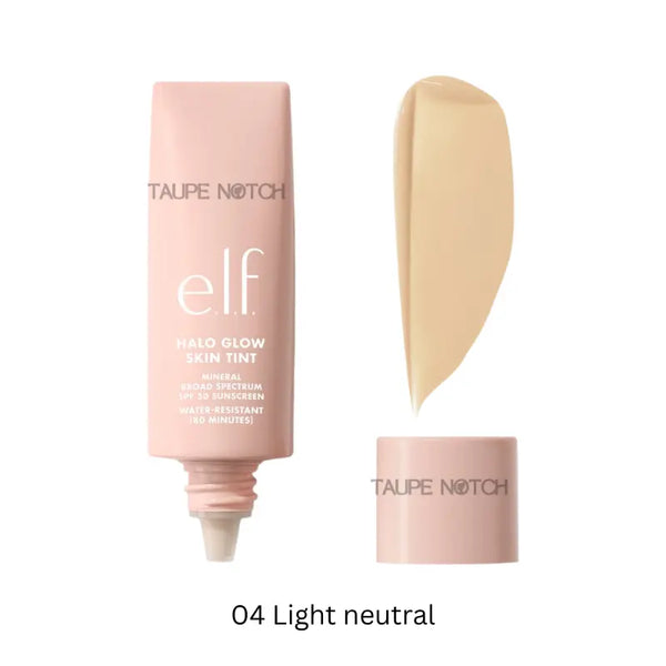 Glow skin tint SPF 50, 04 Light neutral shade tube and swatch