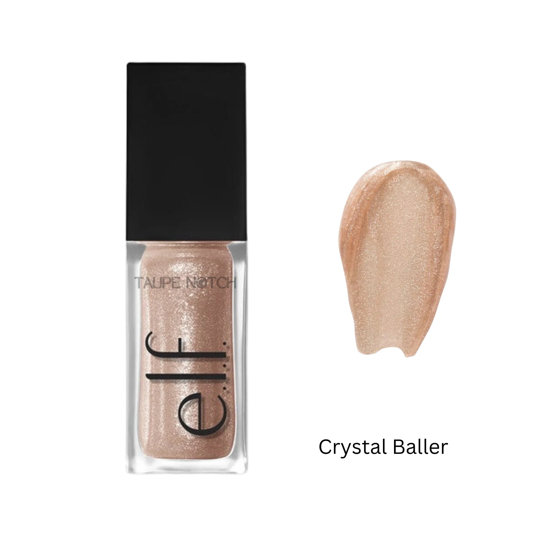 Lip oil in Crystal Baller, champagne beige shimmer gloss