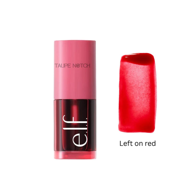 Blush tint stick in Left on red shade, with red swatch