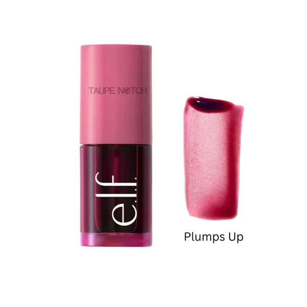 Blush tint stick in Plumps Up shade, with rosy pink swatch