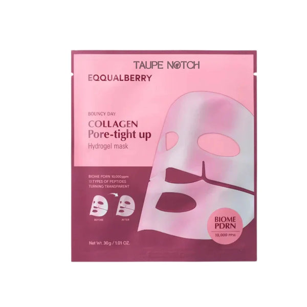 Hydrogel face mask box with EQQUALBERRY collagen pore-tight up