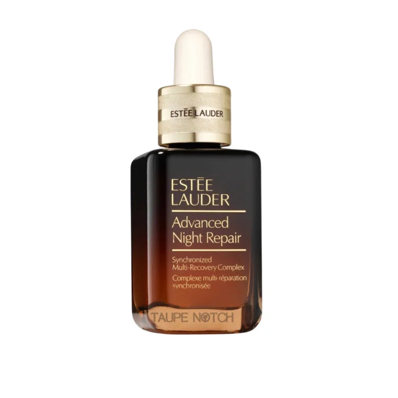 Estée Lauder Advanced Night Repair face serum bottle, front label close-up