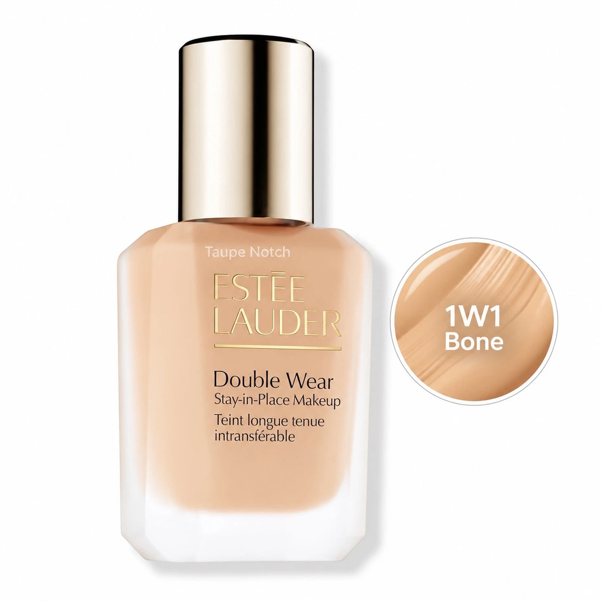Double Wear Stay-in-Place foundation bottle, shade 1W1 Bone