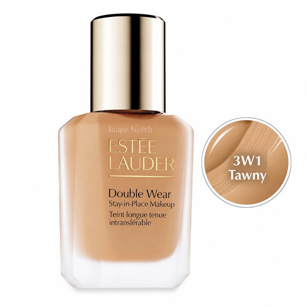 Estee Lauder Double Wear foundation bottle, shade 3W1 Tawny