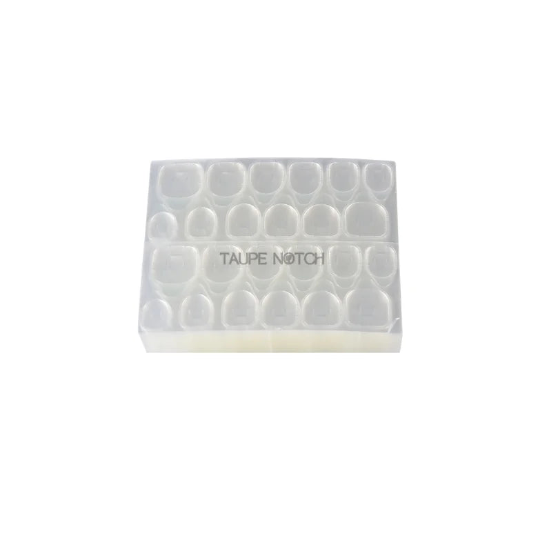 Transparent nail sticker sheet with jelly glue dots and press-on nail tips
