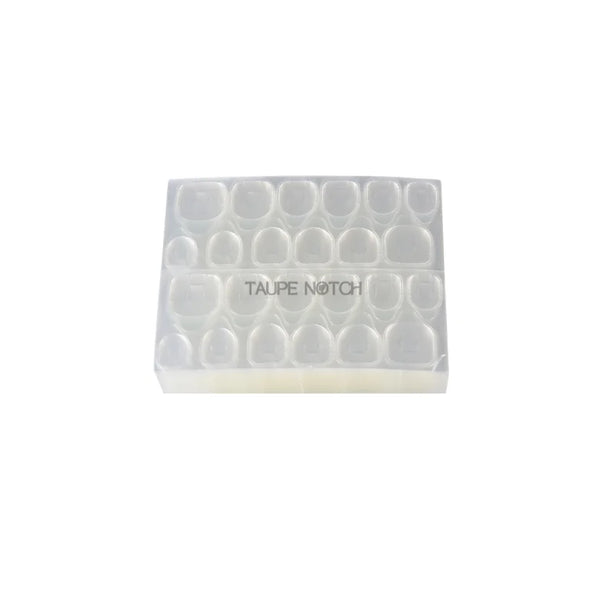 Transparent nail sticker sheet with jelly glue dots and press-on nail tips
