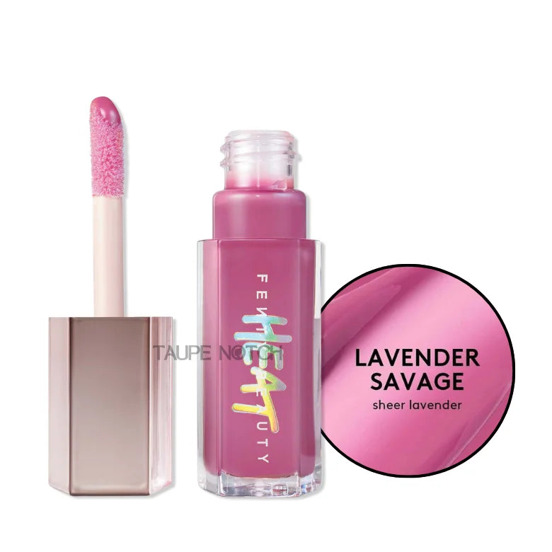 Gloss Bomb lip gloss, sheer lavender pink sheen (Lavender Savage)