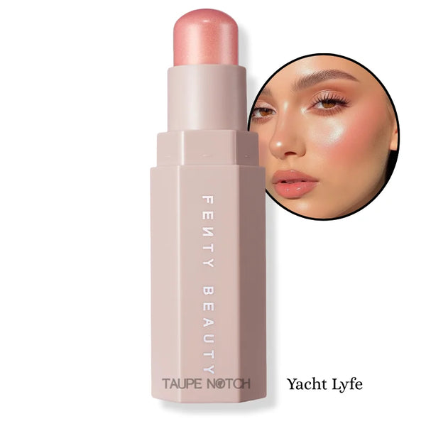 Fenty Match Stix shimmer skinstick in Yacht Lyfe, rosy pink high-shine