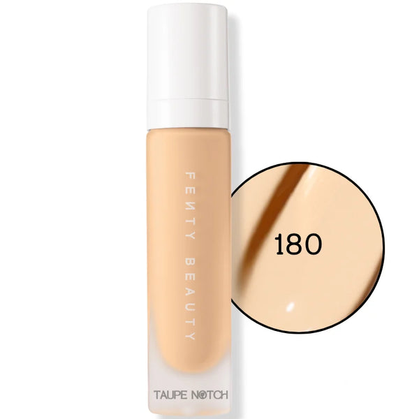 Liquid foundation bottle, shade 180, warm light tan liquid