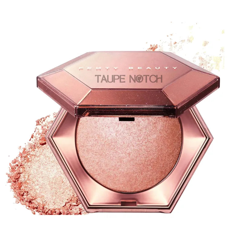 Fenty Beauty Diamond Bomb diamond veil compact, rosy pink shimmer powder visible