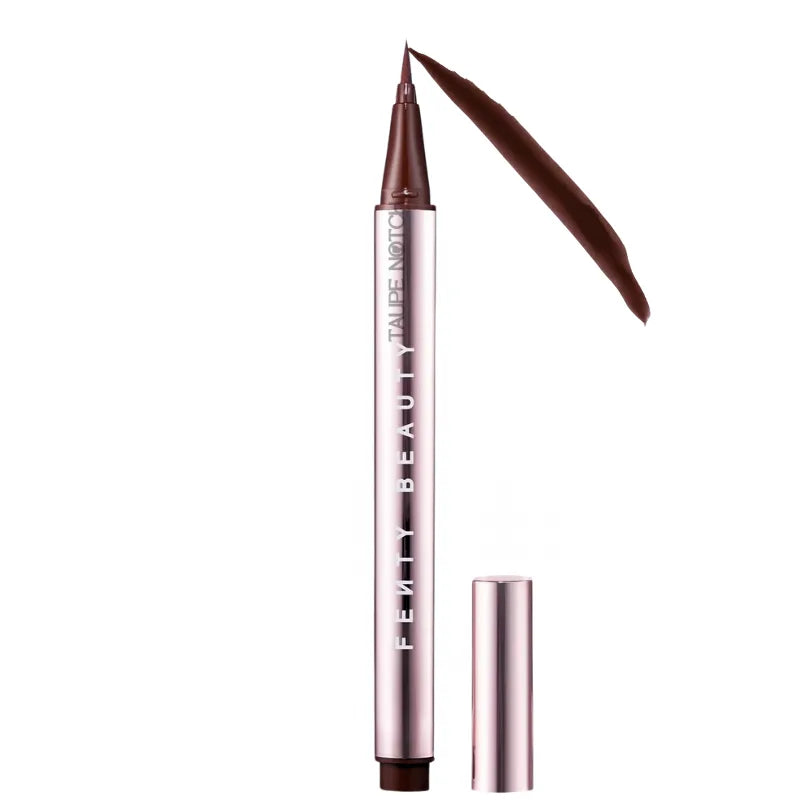 Brown liquid eyeliner with pointed applicator tip in slim tube