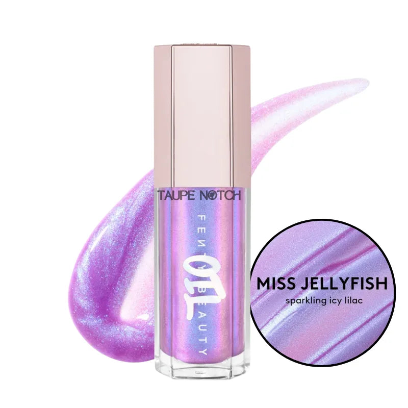 Fenty Beauty Gloss Bomb Oil in MISS JELLYFISH, icy lilac shimmer lip gloss