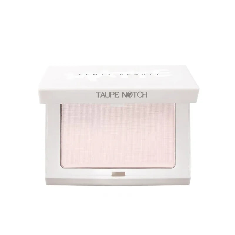 Fenty Beauty setting powder compact, Taupe Notch shade, open with powder pan