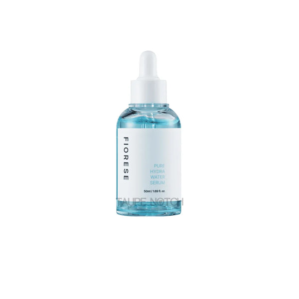 Hydra water serum bottle, 50ml, clear blue liquid with white dropper cap