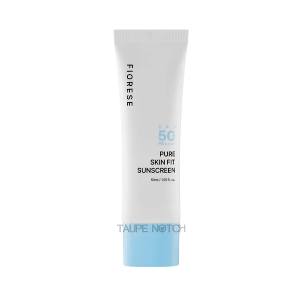 Fiorese Pure Skin Fit Sunscreen SPF50 tube, white with blue base, 50 ml.