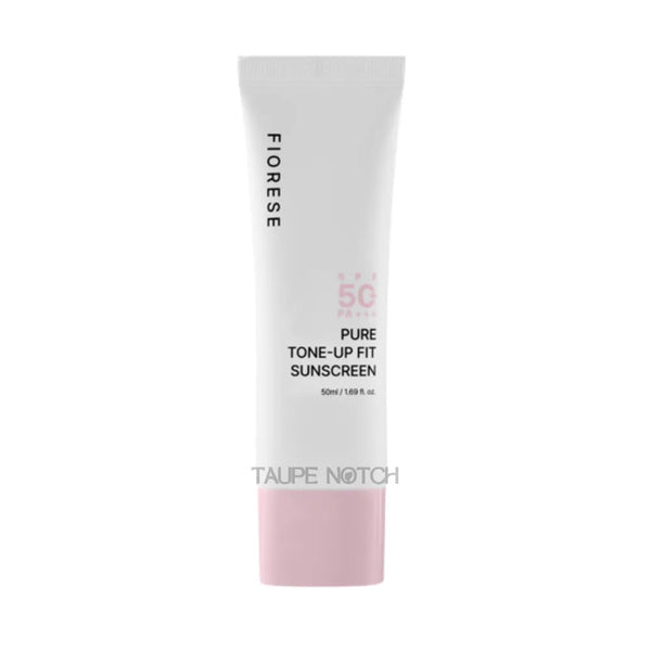SPF 50 tone-up sunscreen tube with pink tint