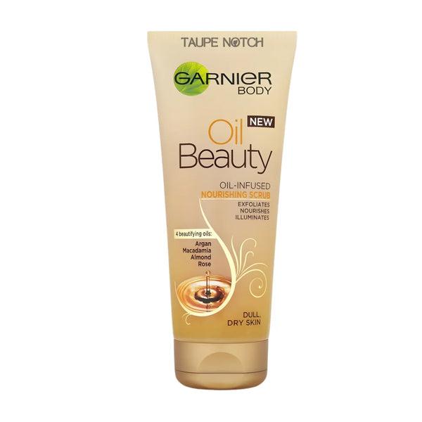Garnier Body Oil Beauty Skin Perfecting Scrub 200ml Price in bangladesh,Garnier body scrub,Garnier body oil beauty scrub,authenic cosmetics store in bangladesh, 100% original product in bangladesh, taupe notch, go go gorgeous, lavishta. sephora in bangladesh. 