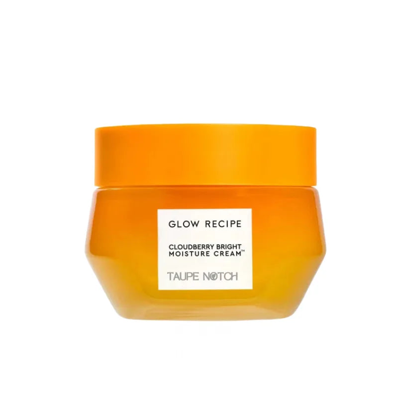 Moisture cream jar by Glow Recipe with orange lid and Cloudberry label
