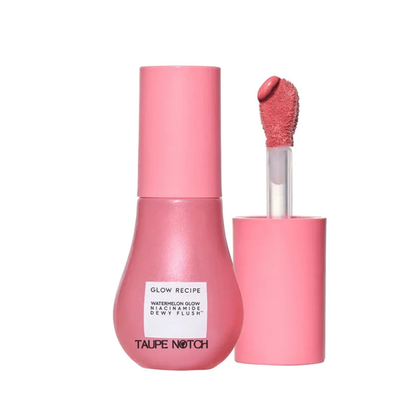 Glow Recipe dewy flush serum bottle with pink cap and brush applicator