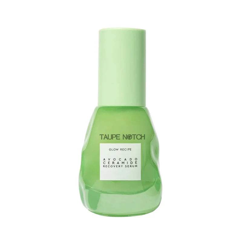 Glow Recipe avocado ceramide recovery serum bottle, mint green with cap