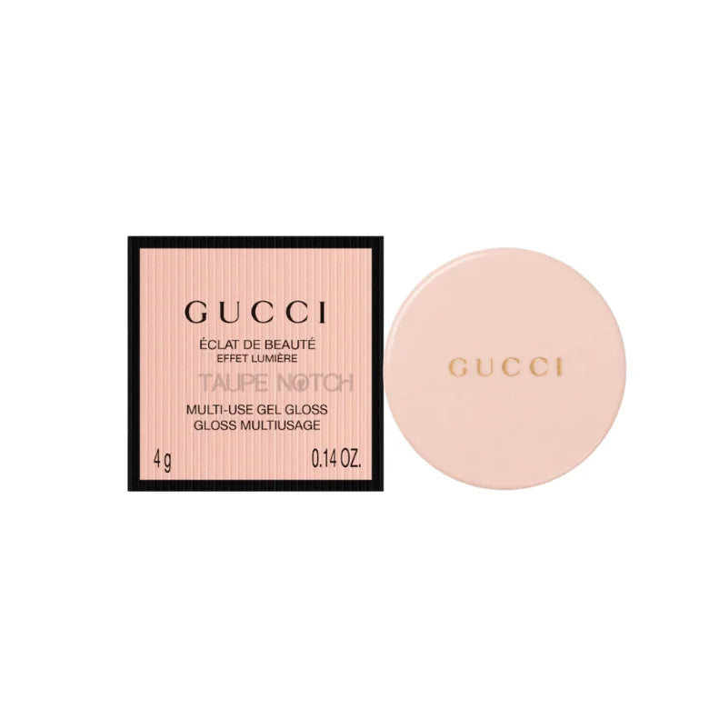 Beige gloss gel compact with matching box, Gucci