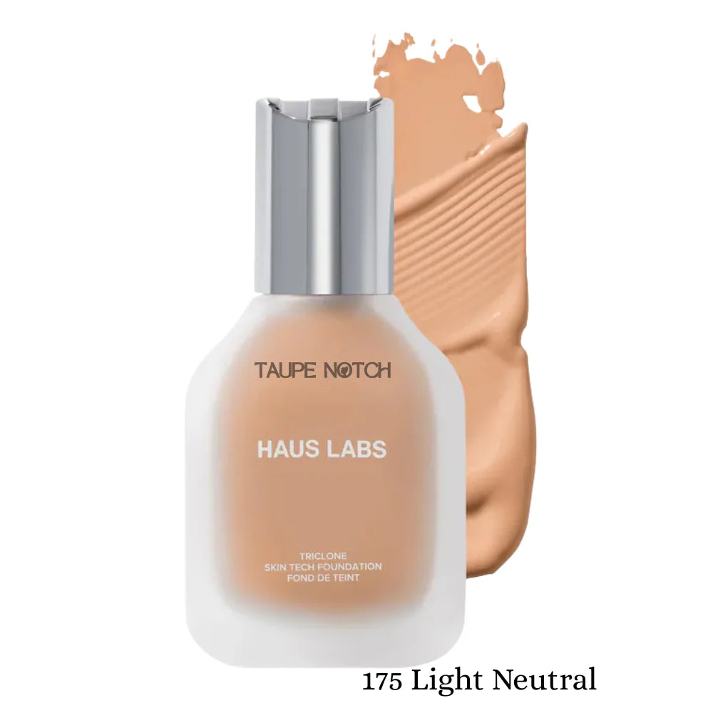 Haus Labs Triclone Skin Tech Foundation bottle with 175 Light Neutral swatch