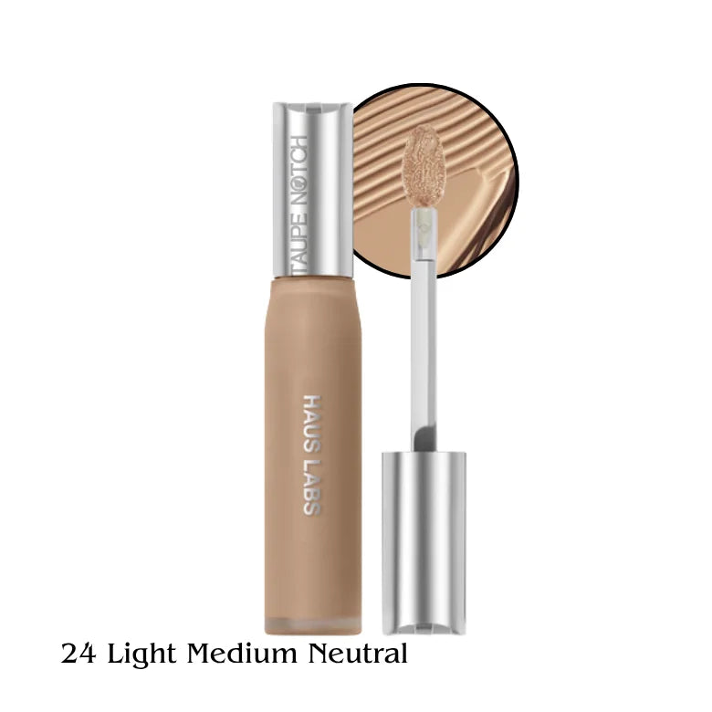 Haus Labs by Lady Gaga Triclone Skin Tech Hydrating + De-Puffing Concealer with Fermented Arnica in  24 light medium neutral a [ Skin ] tube with a flat applicator wand