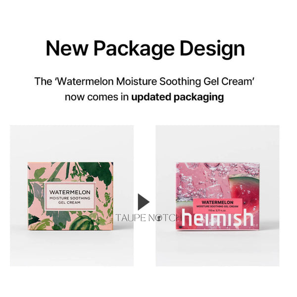 Watermelon gel cream updated packaging shown with two boxes and jars