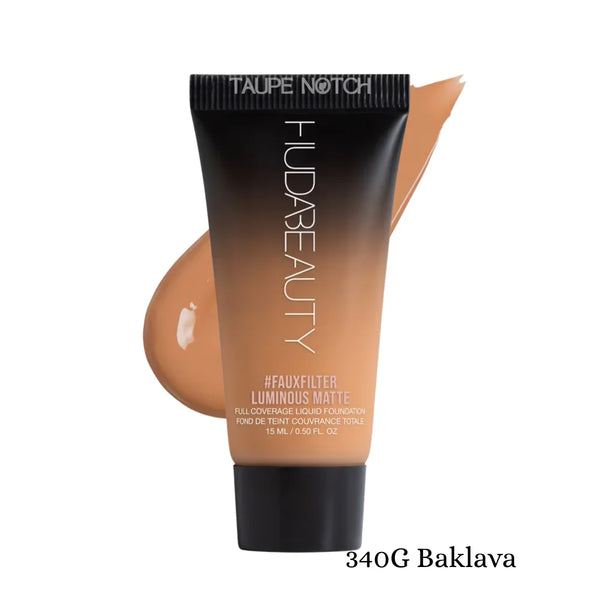 Huda Beauty #FauxFilter Luminous Matte Foundation 15 ml 340g baklava price in bangladesh,Huda beauty foundation,Huda beauty fauxfilter luminous matte foundation,Huda beauty fauxfilter matte foundation mini baklava,authenic cosmetics store in bangladesh, 100% original product in bangladesh, taupe notch, sephora in bangladesh. 