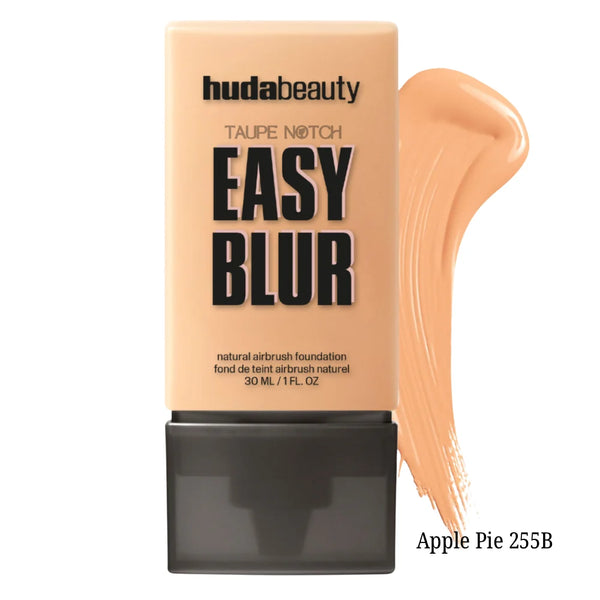 Airbrush foundation bottle, Apple Pie 255B, with light beige cream swatch