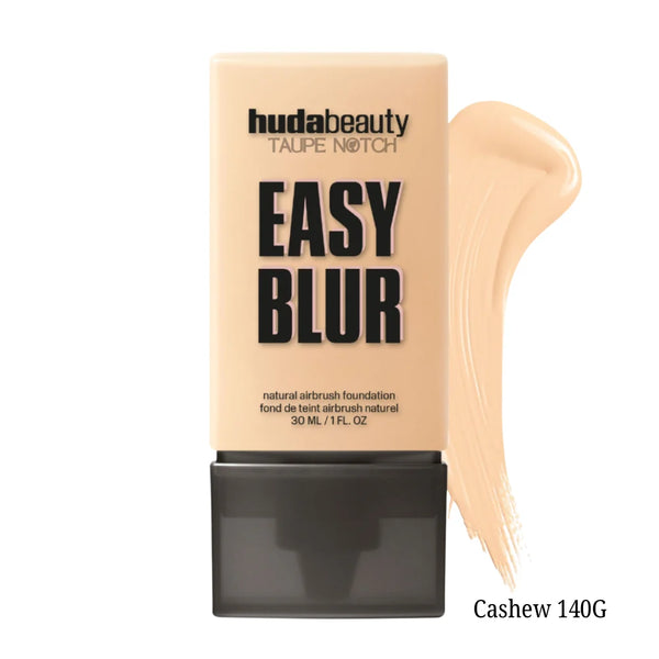 Huda Beauty Easy Blur foundation Cashew 140G, with medium tan swatch