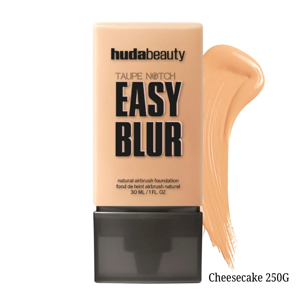 Huda Beauty Easy Blur foundation Cheesecake 250G, with light-medium swatch