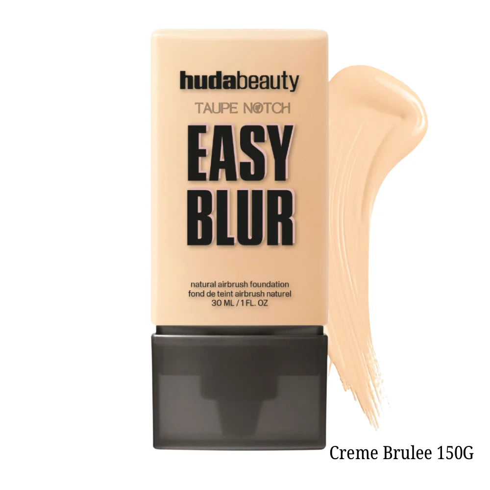 Huda Beauty Easy Blur foundation Creme Brulee 150G, with light-medium swatch