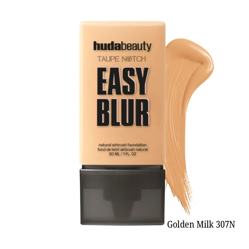 Airbrush foundation bottle, Golden Milk 307N, with beige cream swatch