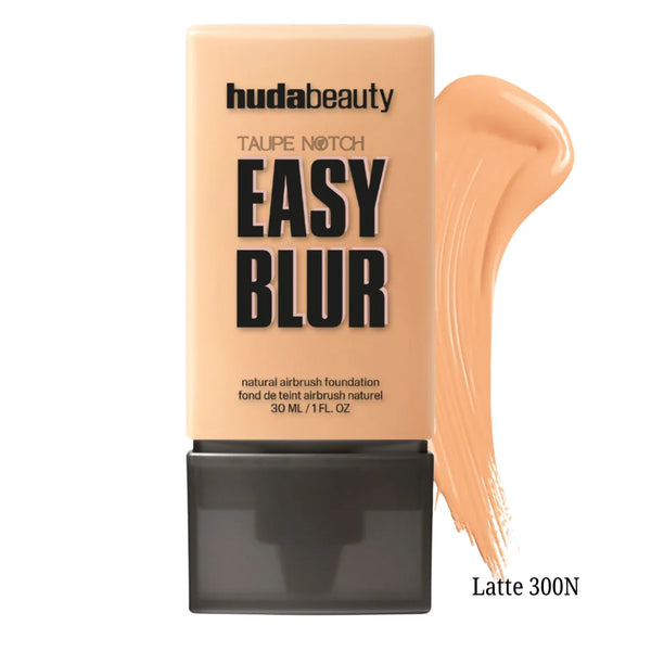 Airbrush foundation bottle, Latte 300N, with warm tan cream swatch