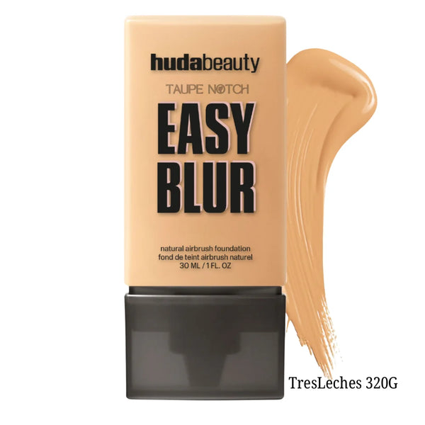 Airbrush foundation bottle, TresLeches 320G, with light tan cream swatch