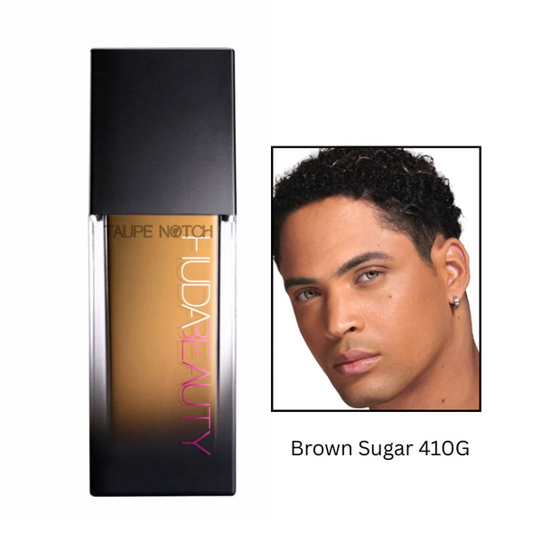 Huda Beauty faux-filter luminous matte foundation bottle, Brown Sugar 410G shade