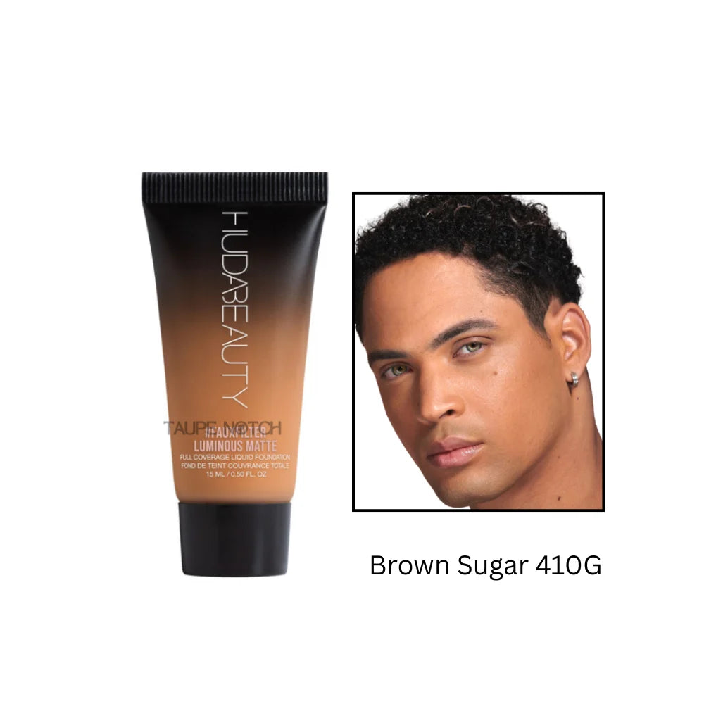 Huda Beauty luminous matte foundation tube, shade Brown Sugar 410G
