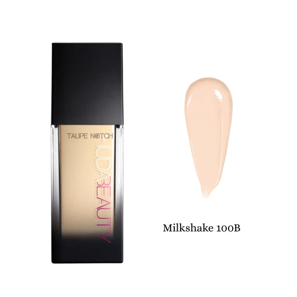 Huda Beauty faux-filter luminous matte foundation bottle, Milkshake 100B shade
