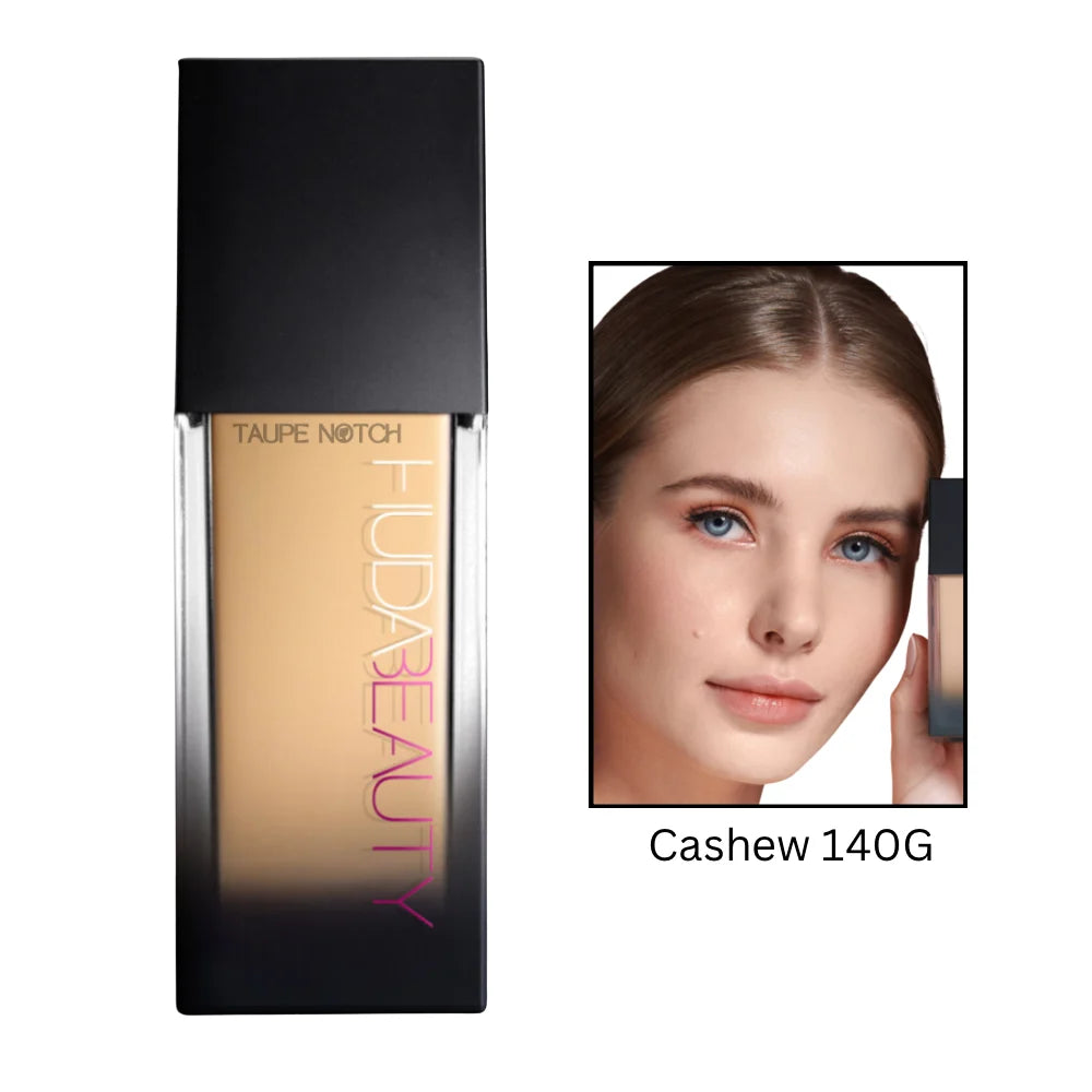Huda Beauty faux-filter luminous matte foundation bottle, Cashew 140G shade