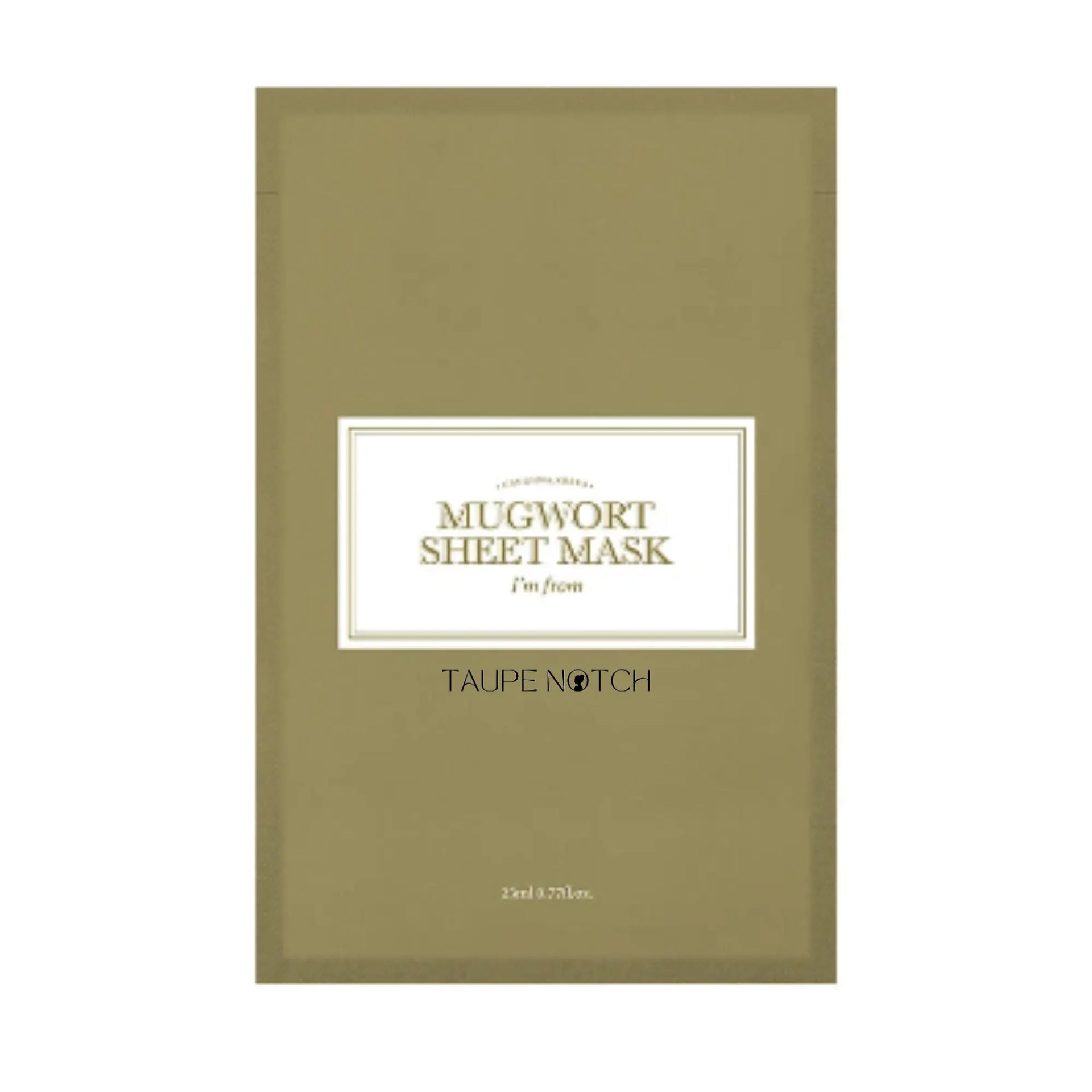 I'M FROM Mugwort Sheet Mask packet, green front with label