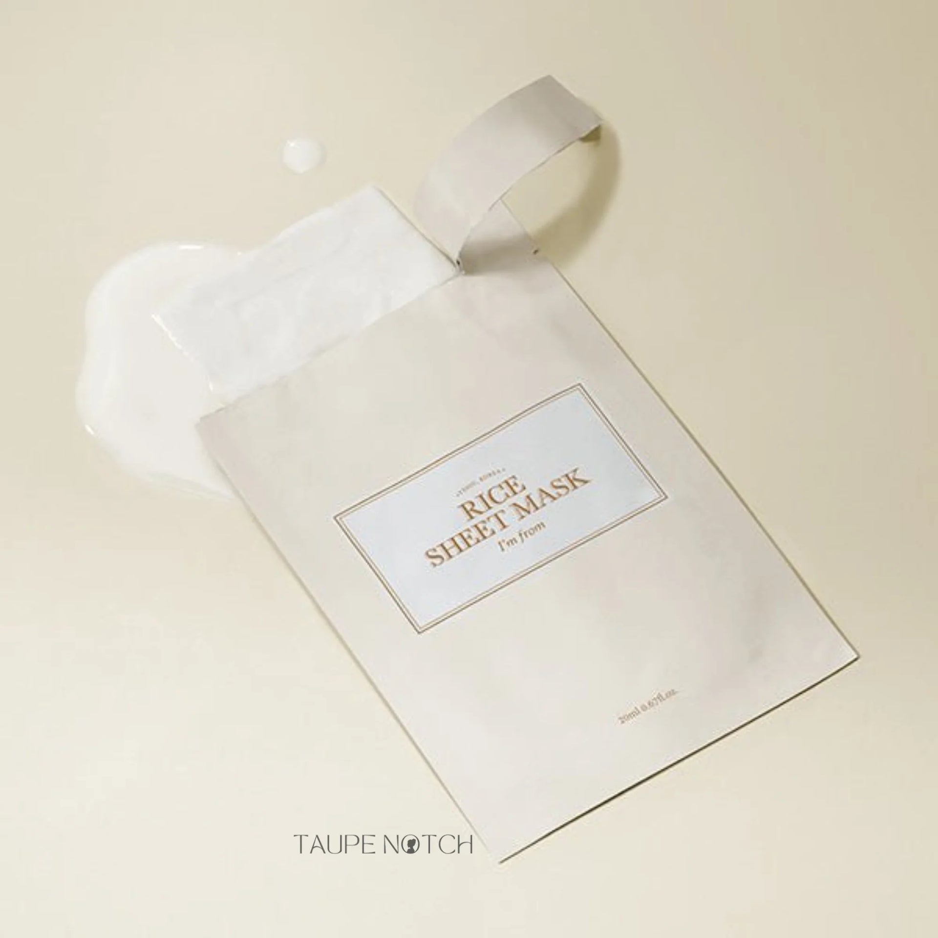 I'M FROM Rice Sheet Mask pouch, gold logo label, 1 sheet (20 ml)