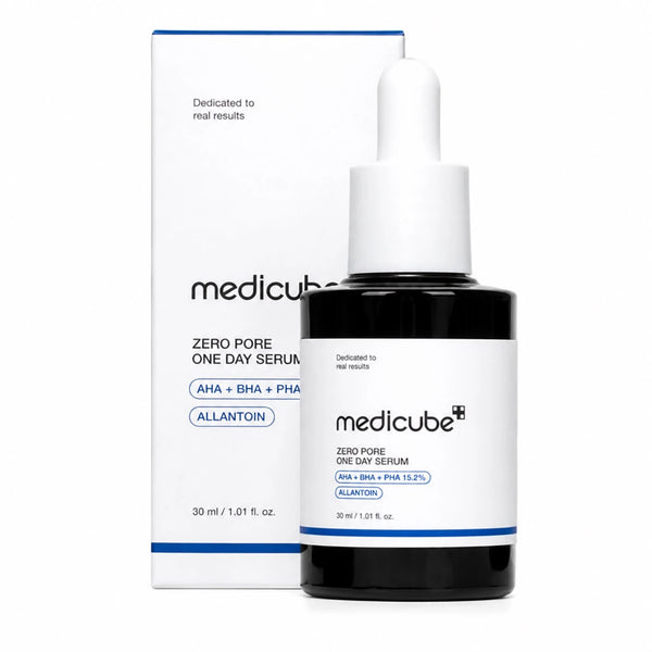 Medicube Zero Pore day serum bottle with white dropper, 30 ml.