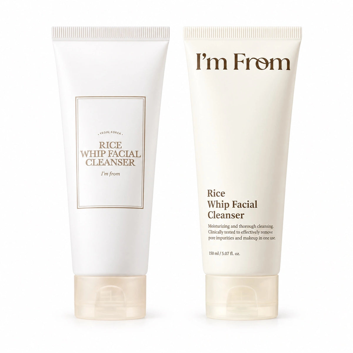 I'm From Rice Whip Facial Cleanser 150ml old vs new packeging